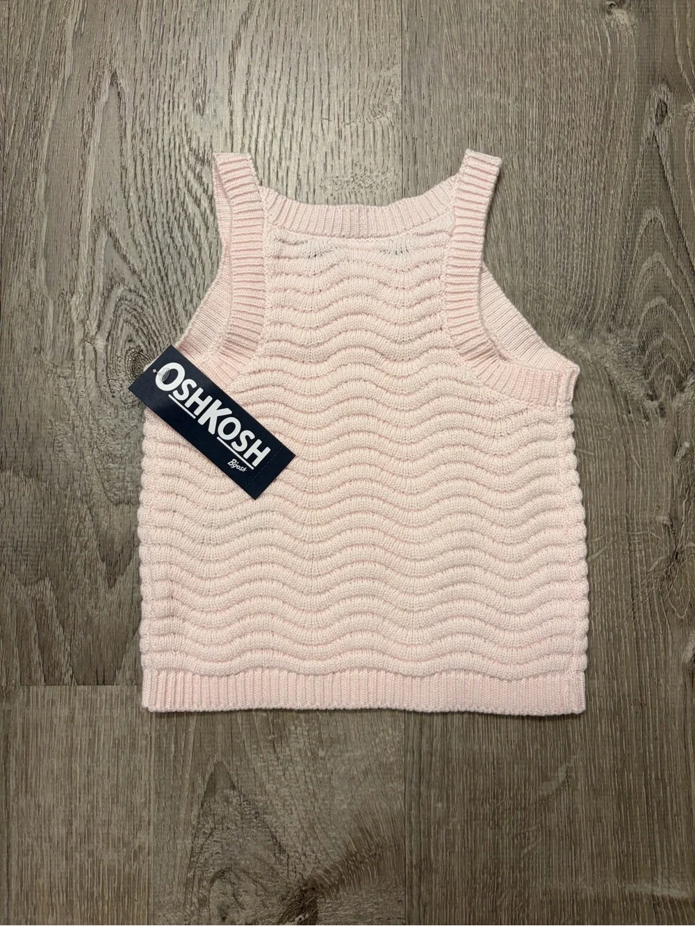 OshKosh B'gosh Light Pink Off-the-Shoulder Knit Tank Sweater- NWT